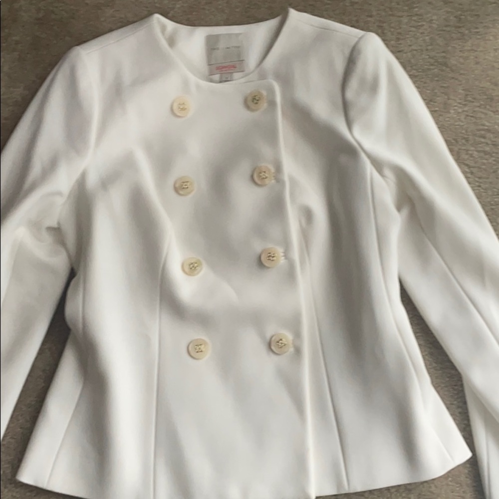 Cream double breasted blazer